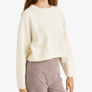 Rhythm Estelle Fluffy Crew Neck Knit - Cream