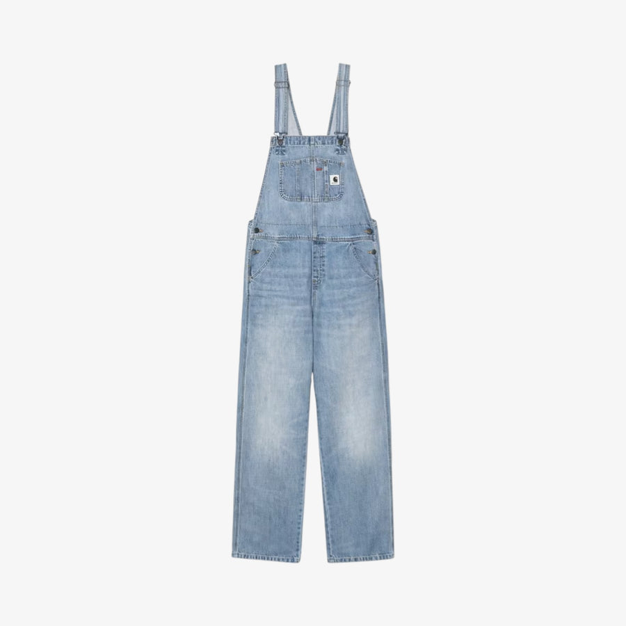 Carhartt Women's  Bib Overall Straight - Blue, Burst washed