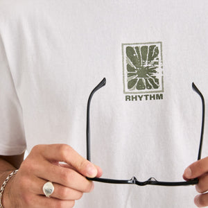 Rhythm Imprint Vintage Short Sleeve T-shirt - White