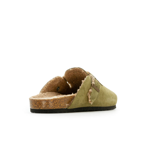 Plakton Women's 'Blog' Mule - Light Khaki Suede / Teddy
