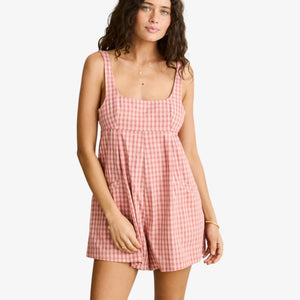 Rhythm Kirra Check Romper - pink