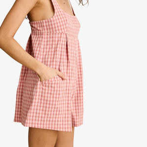 Rhythm Kirra Check Romper - pink