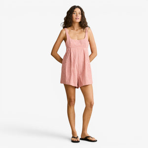Rhythm Kirra Check Romper - pink