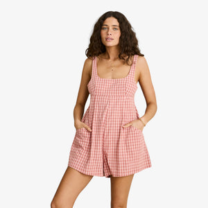 Rhythm Kirra Check Romper - pink