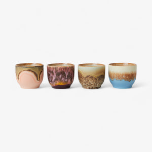 HKLiving  70s ceramics : café cups - Lagoon (set of four)