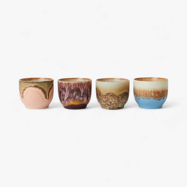 HKLiving  70s ceramics : café cups - Lagoon (set of four)
