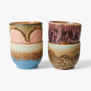 HKLiving  70s ceramics : café cups - Lagoon (set of four)