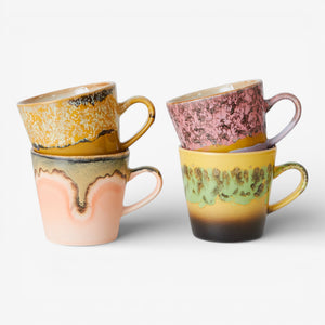HKLIVING  70s Ceramics Americano Mugs : Radiant (Set of 4)