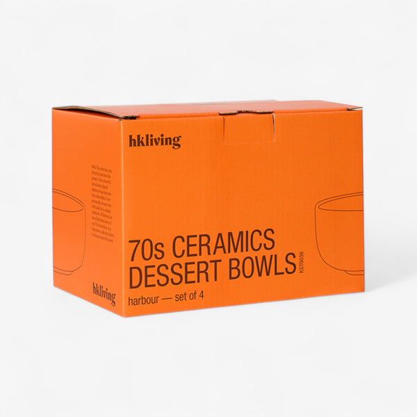 HKLiving 70s ceramics- Dessert bowls: Harbour (set of four)