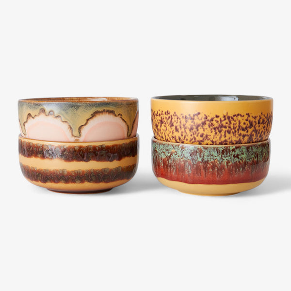 HKLiving 70s ceramics- Dessert bowls: Harbour (set of four)