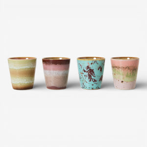 HKLIVING 70s Ceramics Ristretto Mugs : Futurism ( Set of 4)