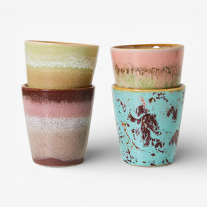 HKLIVING 70s Ceramics Ristretto Mugs : Futurism ( Set of 4)