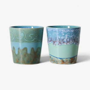 HKLiving 70s ceramics: Van Gogh coffee mugs (set of 2)