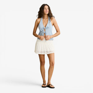 Rhythm Louise Tie Front Halter Top - Blue