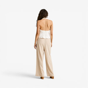 Rhythm Louise Tie Front Halter Top - White