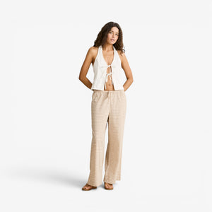 Rhythm Louise Tie Front Halter Top - White