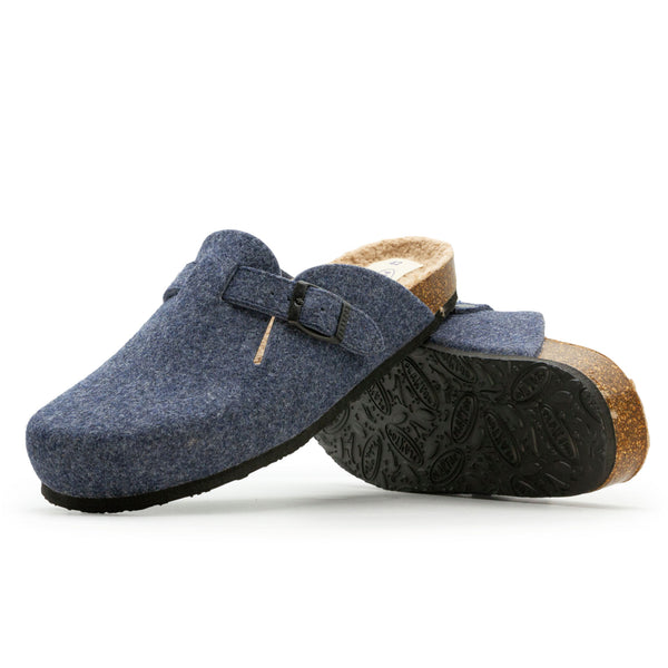 Plakton Men's 'Blog' Mule - Navy Felt Wool / Teddy