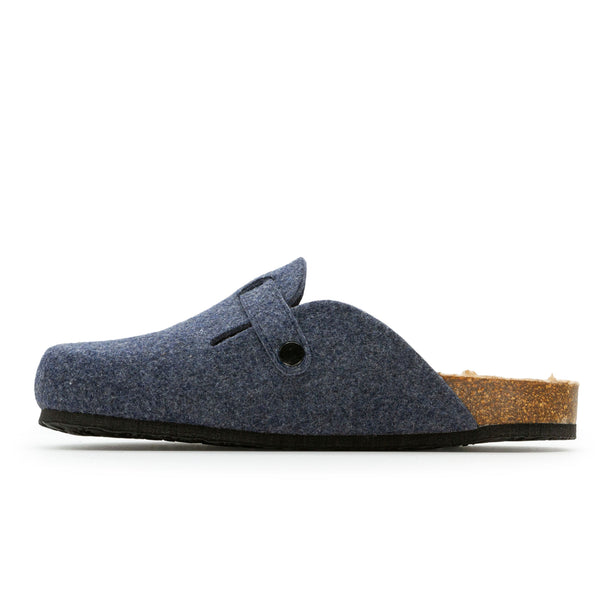 Plakton Men's 'Blog' Mule - Navy Felt Wool / Teddy