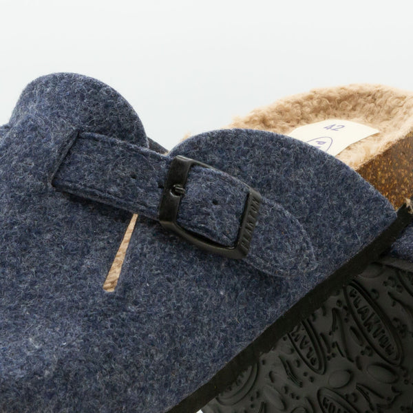 Plakton Women's 'Blog' Mule - Navy Felt Wool / Teddy