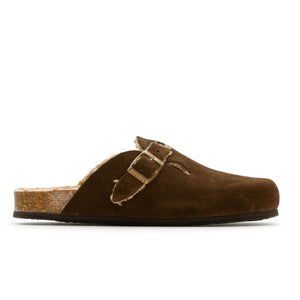 Plakton Women's 'Blog' Mule - DARK Brown Suede / Teddy