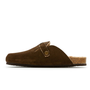 Plakton Women's 'Blog' Mule - DARK Brown Suede / Teddy