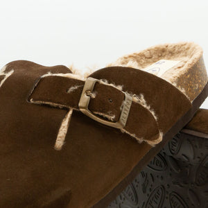 Plakton Women's 'Blog' Mule - DARK Brown Suede / Teddy
