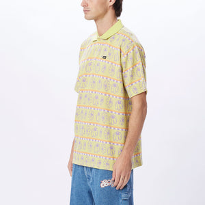 OBEY 'Expand' Jaquard Polo Shirt - Celery Juice