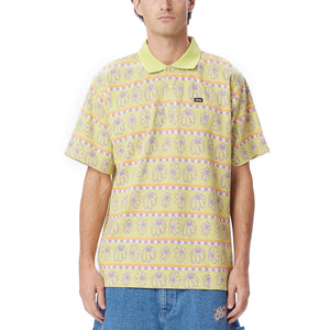 OBEY 'Expand' Jaquard Polo Shirt - Celery Juice