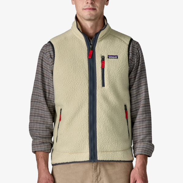 Patagonia Men's Retro Pile Fleece Vest - Pelican / Smoulder Blue
