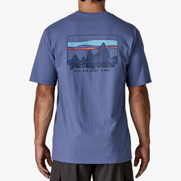 Patagonia Men's '73 Skyline Organic T-Shirt - Current Blue