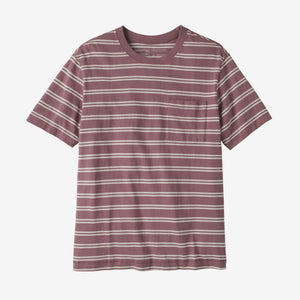 Patagonia M's Cotton in Conversion Midweight Pocket Tee - Mirror Stripe/Evening Mauve