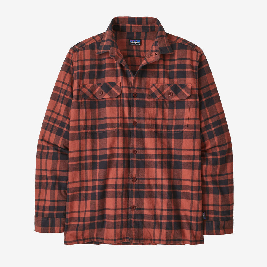 Patagonia Organic Cotton Fjord Flannel L/S Shirt - Ice Caps: Burl Red