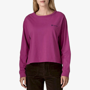 Patagonia W's L/S Hut Tripper Easy Cut T-Shirt - Amaranth Pink