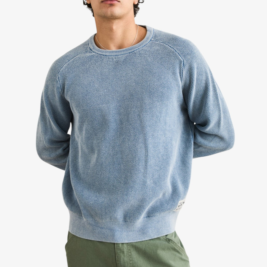 Rhythm Polo Crew Knit - Washed Blue