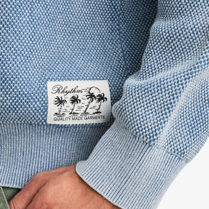 Rhythm Polo Crew Knit - Washed Blue