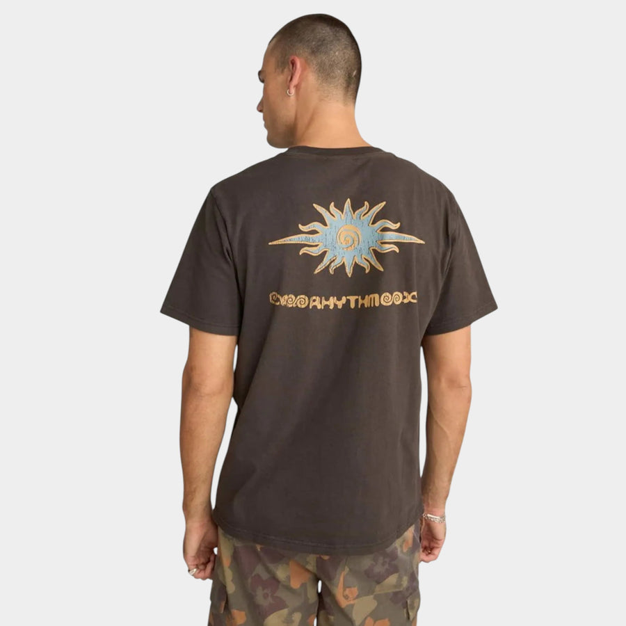 Rhythm Flame Printed Vintage T-shirt - Black