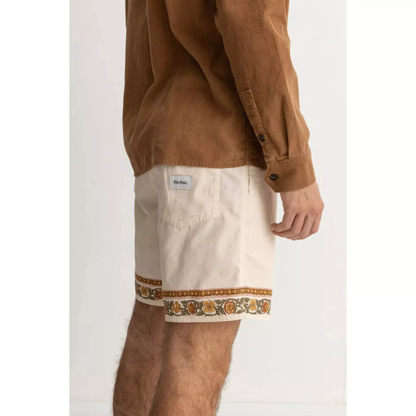 Rhythm Floral Trim Jam Men's Shorts - Natural