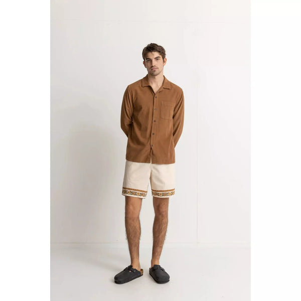 Rhythm Floral Trim Jam Men's Shorts - Natural