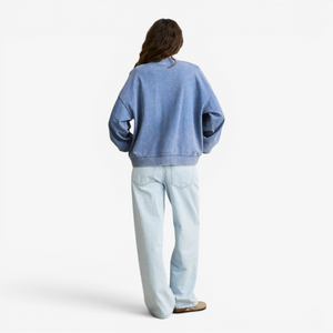 Rhythm Salt Wash Crew Neck Fleece - Indigo