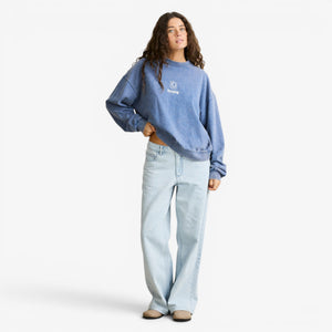 Rhythm Salt Wash Crew Neck Fleece - Indigo