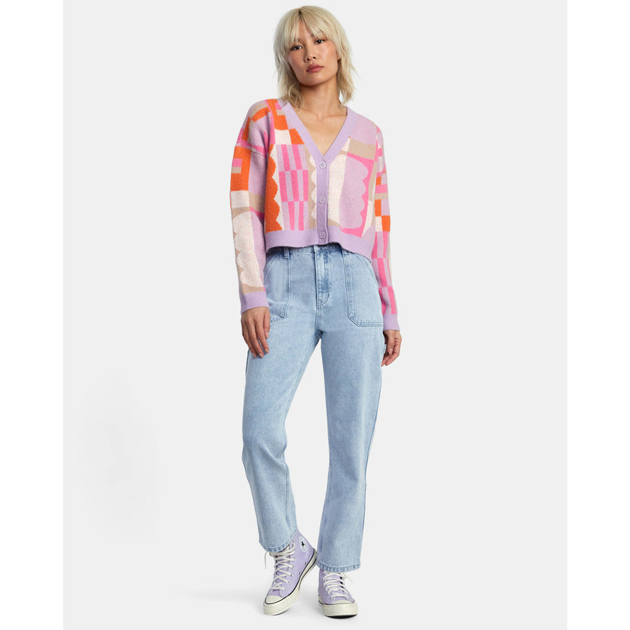 RVCA Jessie Brown Cardigan - Lavender