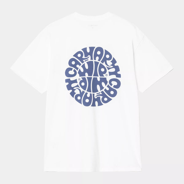 Carhartt WIP Short sleeve Jazzy T-shirt - White / Blue Iris