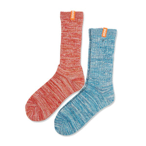 Deus Ex Machina Oil Textutured Socks 2 Pack - Blue/Red