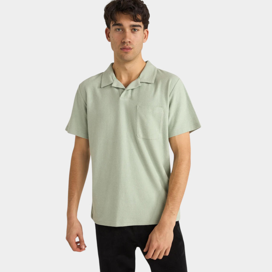Rhythm Vintage Terry Polo Shirt - Seafoam