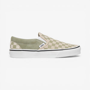 Vans Classic Slip-On Checkerboard Shoes - Soft Sage