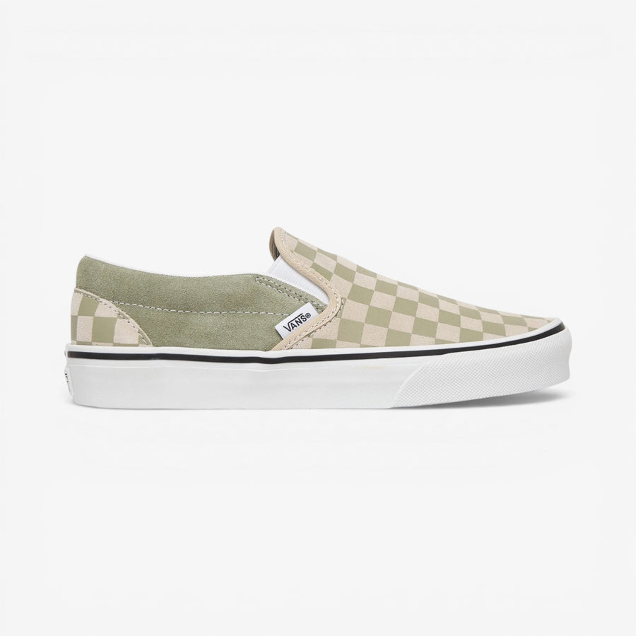 Vans Classic Slip-On Checkerboard Shoes - Soft Sage