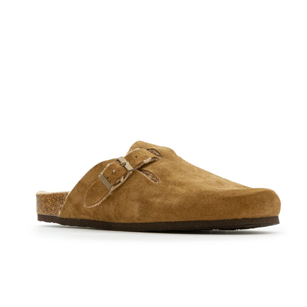 Plakton Women's 'Blog' Mule - LIGHT Brown Suede / Teddy