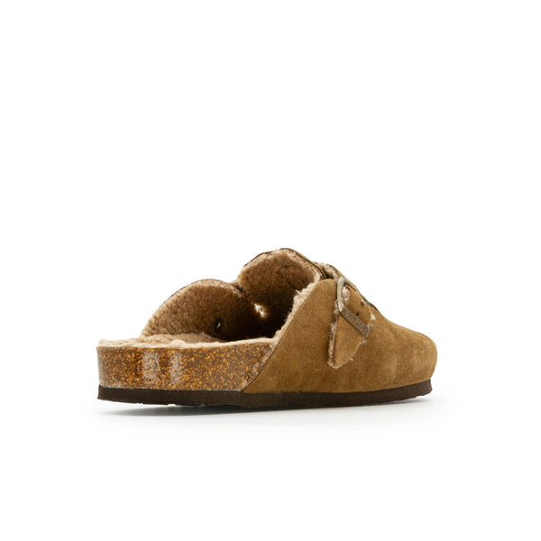 Plakton Women's 'Blog' Mule - LIGHT Brown Suede / Teddy