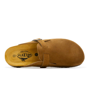 Plakton Women's 'Gibralter Blog' Suede Mule - Light Brown