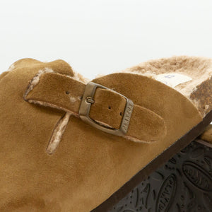 Plakton Women's 'Blog' Mule - LIGHT Brown Suede / Teddy